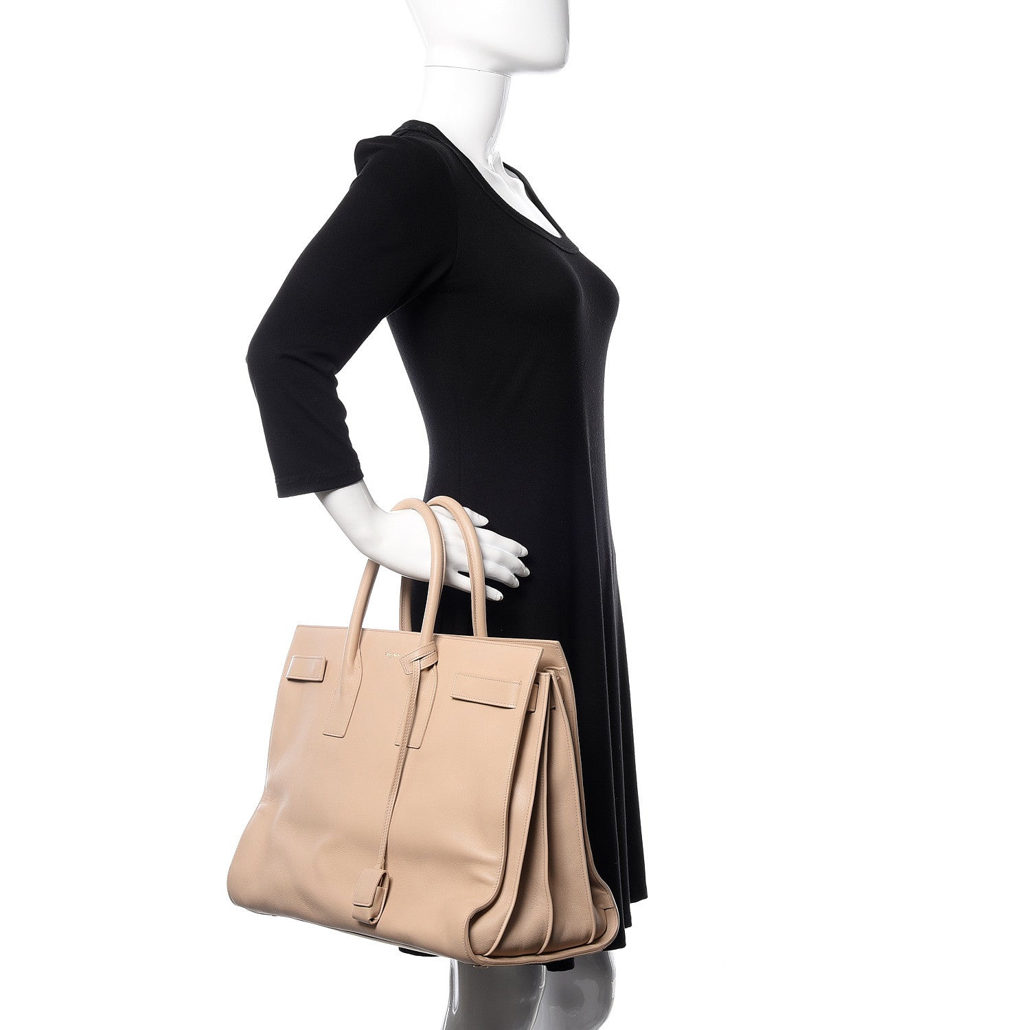 Saint Laurent Calfskin Large Sac de Jour Carryall Nude Powder 2 of 11