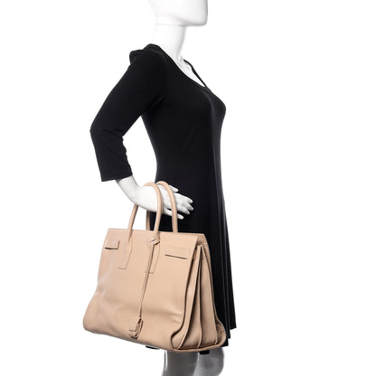 Saint Laurent Calfskin Large Sac de Jour Carryall Nude Powder 2 of 11