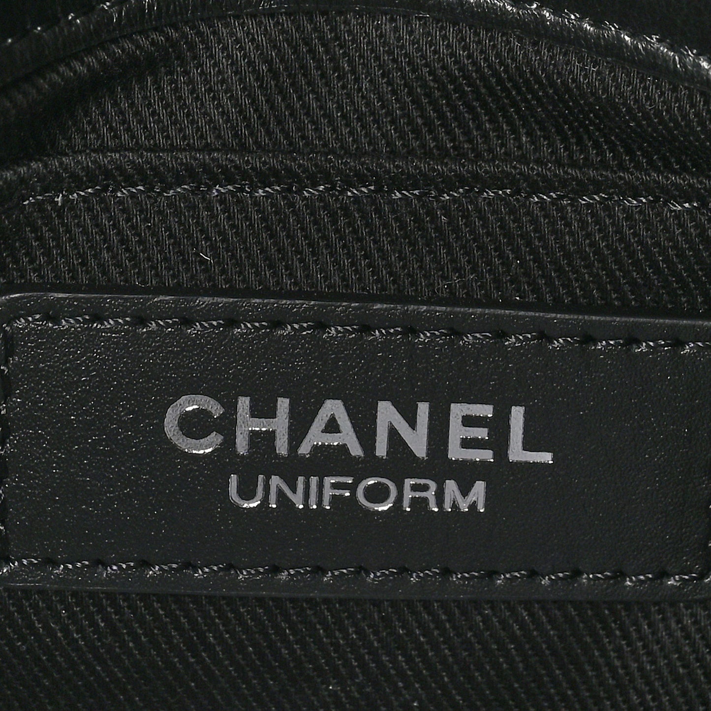 Calfskin Quilted CC Uniform Flap Belt Bag Black