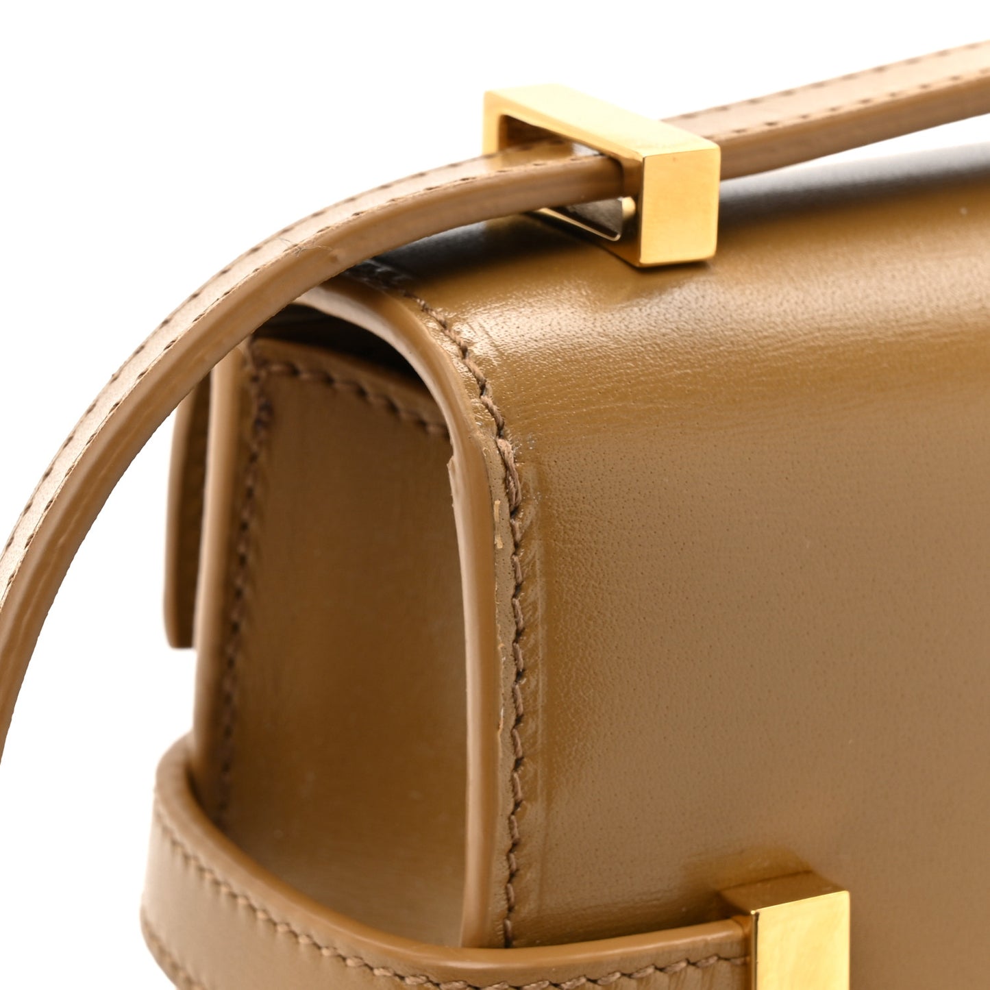 Smooth Calfskin Mini Manhattan Shoulder Bag Natural Tan