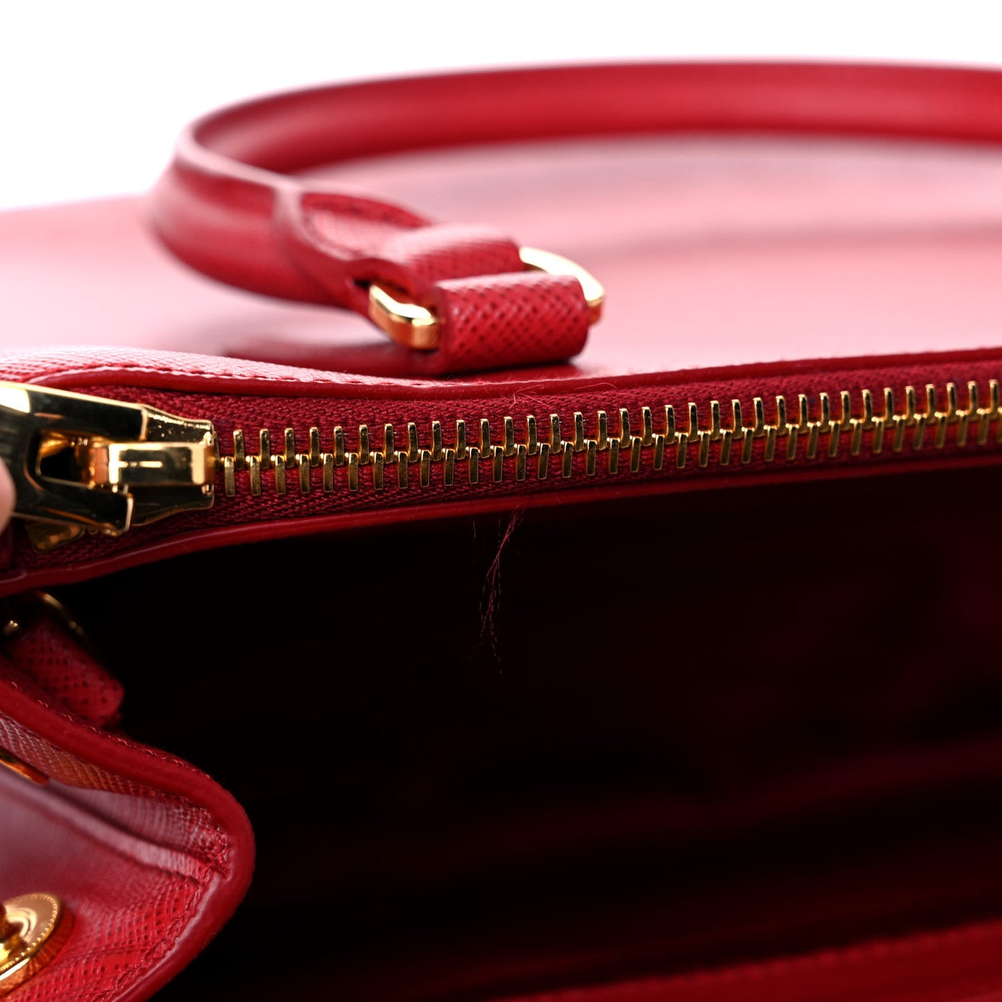 Saffiano Small Galleria Double Zip Tote Fuoco