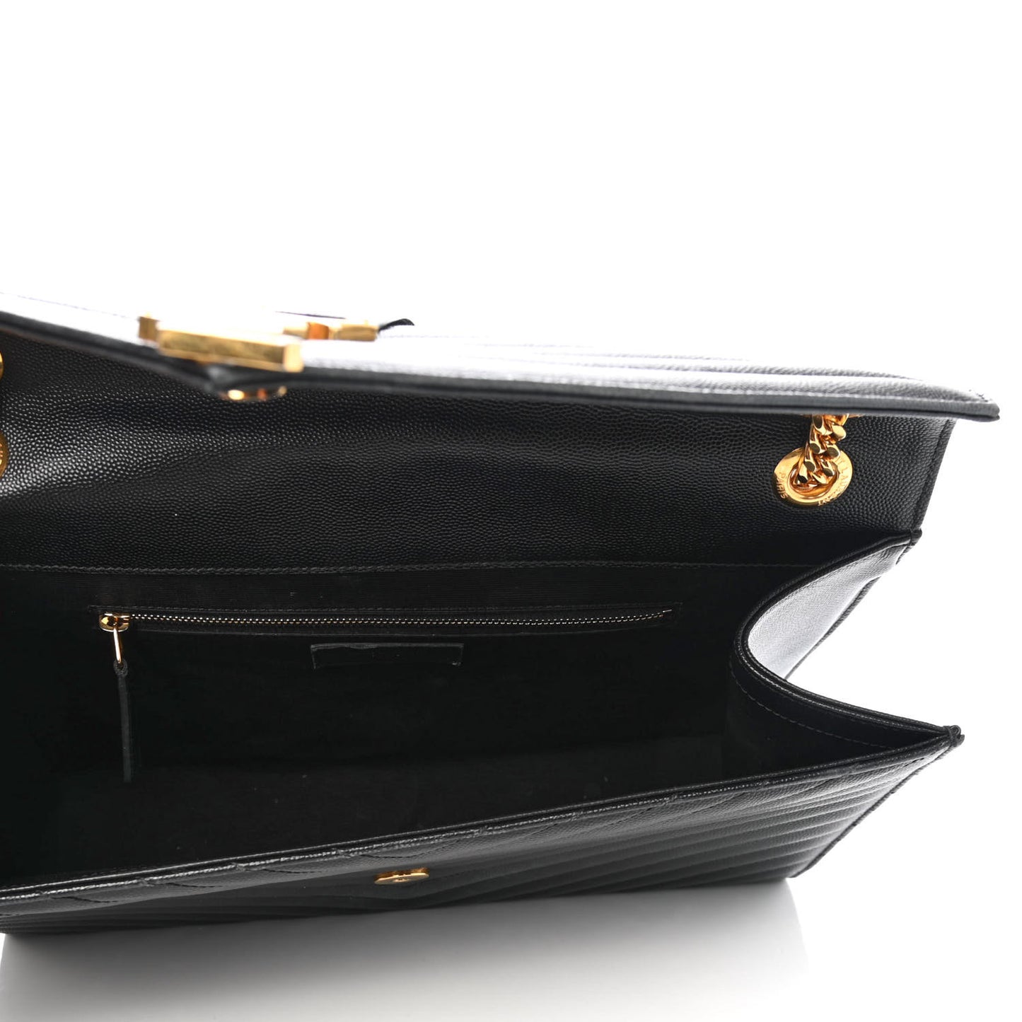 Grain De Poudre Matelasse Chevron Large Monogram Satchel Black