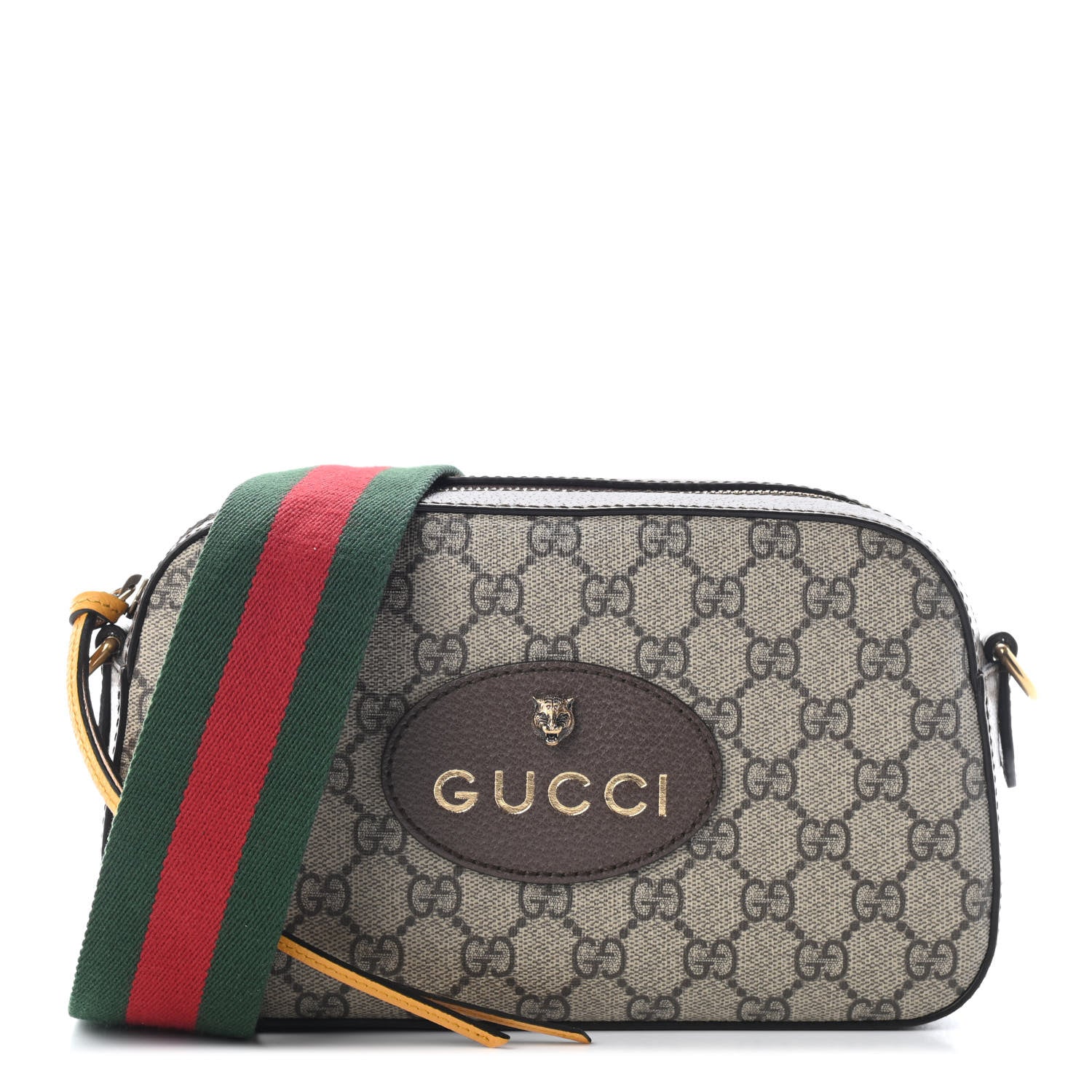 Gucci GG Supreme Monogram Web Neo Vintage Shoulder Bag Beige New Acero Crop 1 of 9
