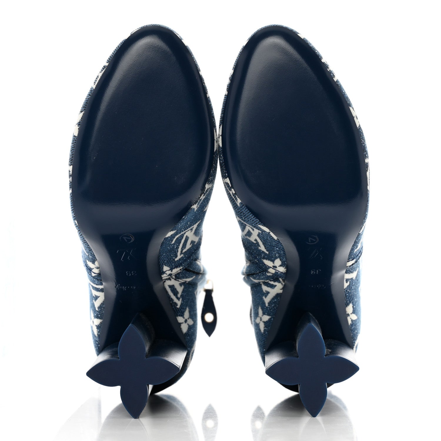 Louis Vuitton Denim Monogram Silhouette Ankle Boots 39 Navy Blue 6 of 10