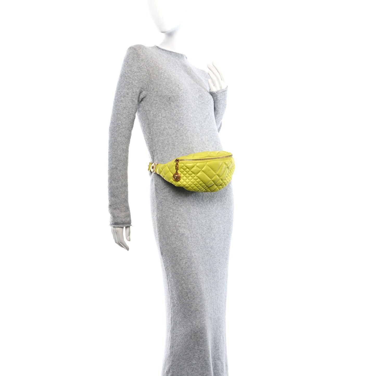 Nappa Quilted Medusa Belt Bag Green