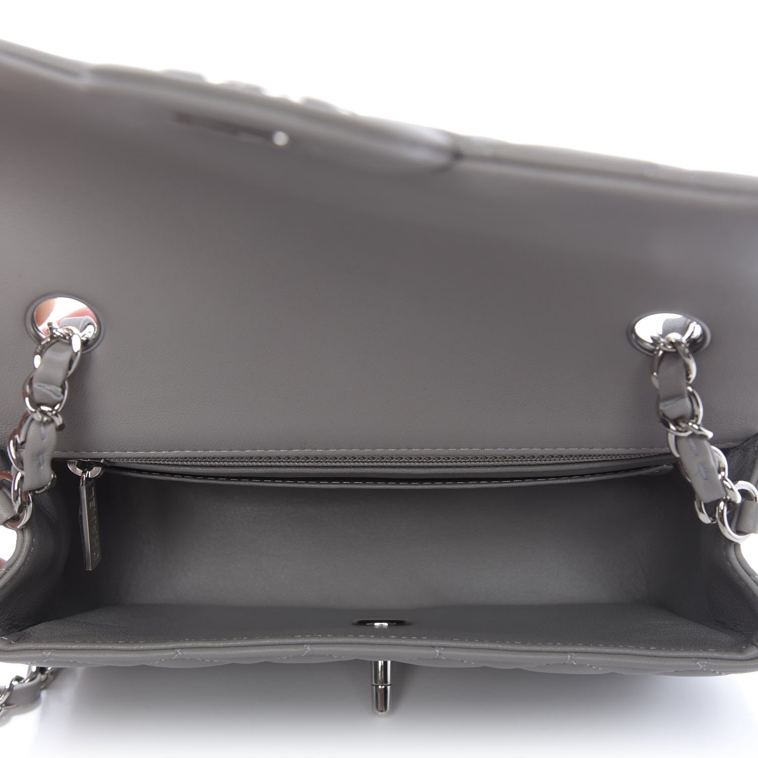Chanel Lambskin Quilted Mini Rectangular Flap Grey 5 of 10