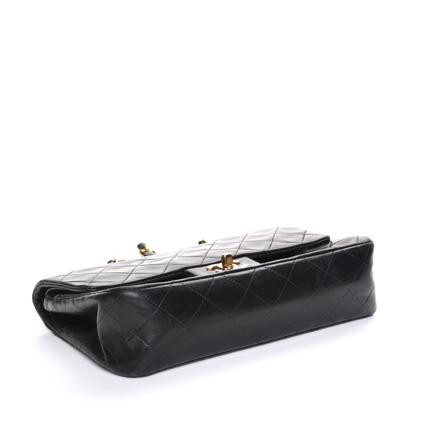 Lambskin Quilted Small Double Flap Black