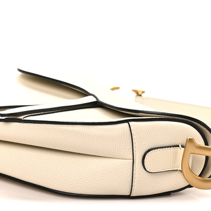 Christian Dior Grained Calfskin Saddle Bag White 10 of 10