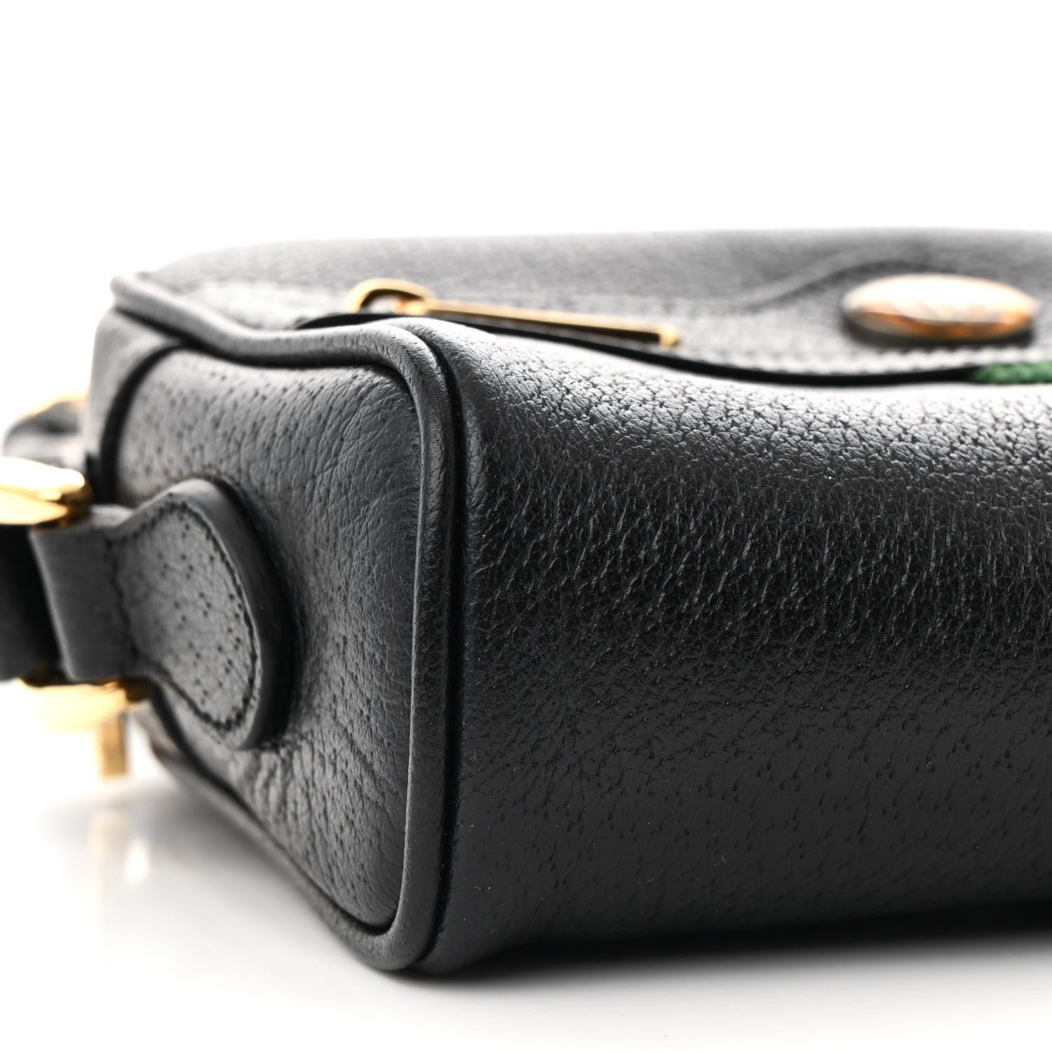 Gucci Calfskin Web Mini Ophidia Shoulder Bag Black 9 of 13