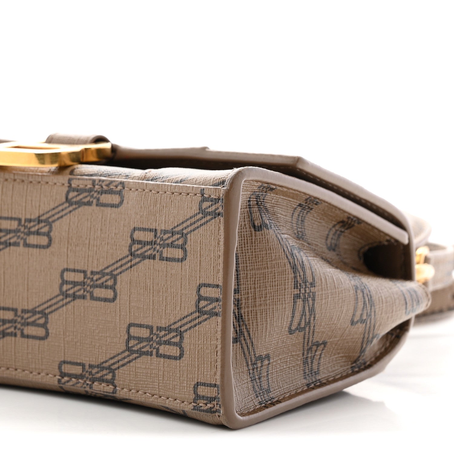 Balenciaga Coated Canvas BB Monogram Hourglass Top Handle Bag XS Beige Brown 11 of 11
