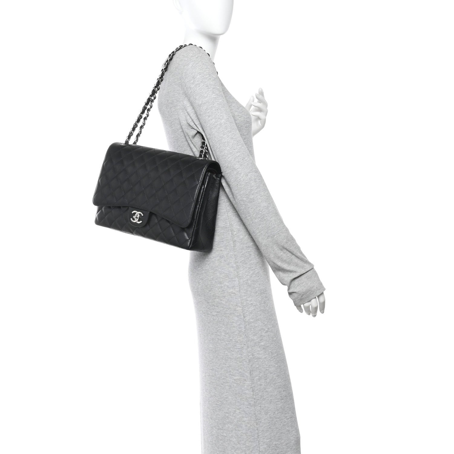 Chanel Caviar Quilted Maxi Double Flap Black 2 of 10