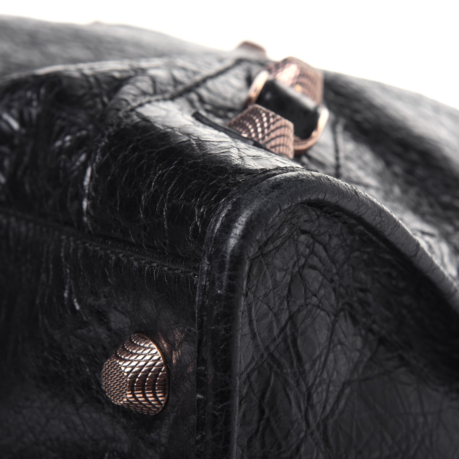 Balenciaga Agneau Giant 12 Rose Gold Hardware Weekender Black 12 of 14