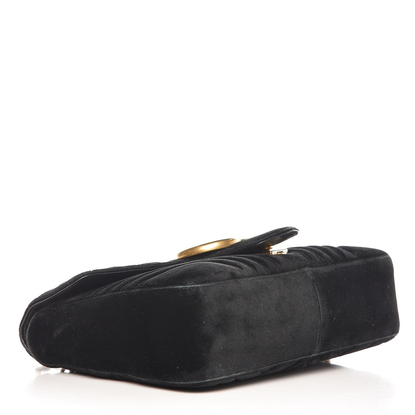 Velvet Matelasse Medium GG Marmont Shoulder Bag Black