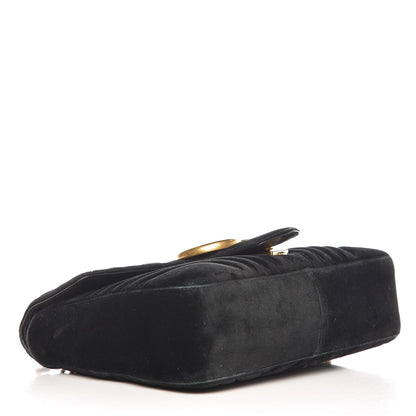 Gucci Velvet Matelasse Medium GG Marmont Shoulder Bag Black 5 of 15