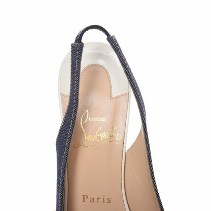 Christian Louboutin Denim Private Number 120 Pumps 36 Blue White 7 of 10