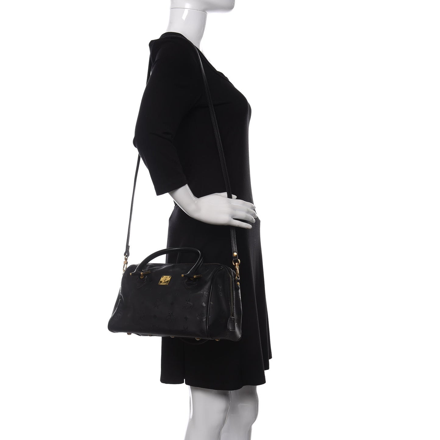 Nylon Monogram Boston Bag Black
