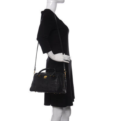 MCM Nylon Monogram Boston Bag Black 2 of 13
