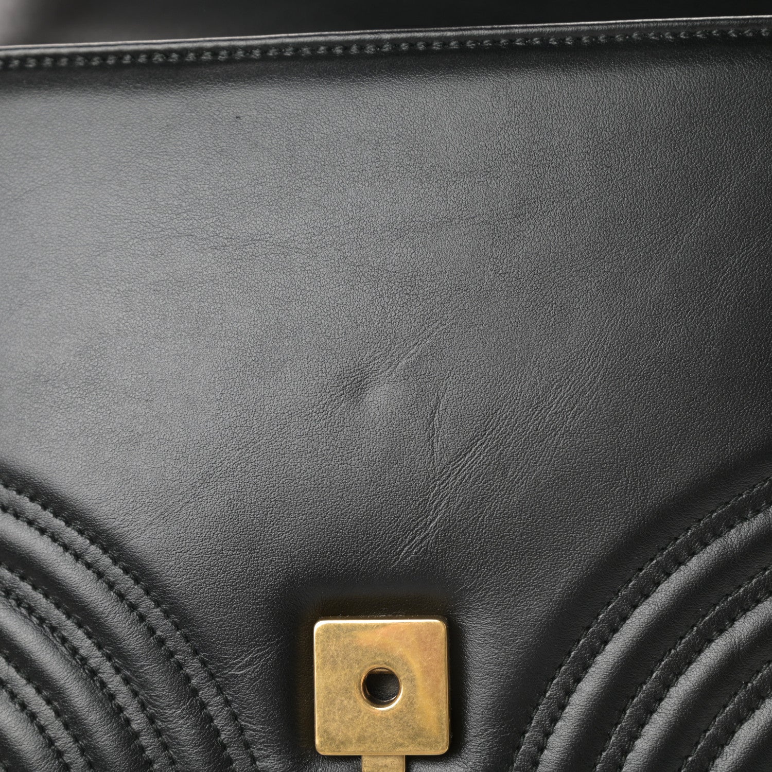Gucci Calfskin Matelasse Small GG Marmont Top Handle Shoulder Bag Black 11 of 13