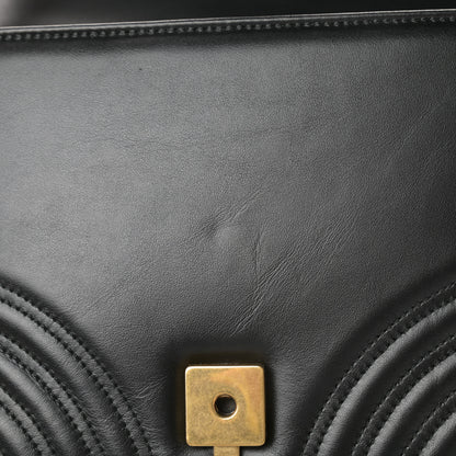 Gucci Calfskin Matelasse Small GG Marmont Top Handle Shoulder Bag Black 11 of 13