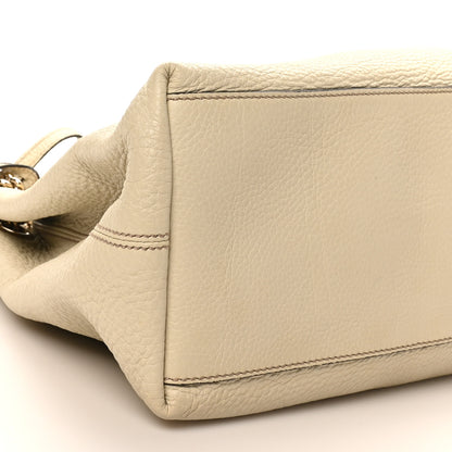 Gucci Pebbled Calfskin Medium Soho Chain Shoulder Bag Off White 9 of 10