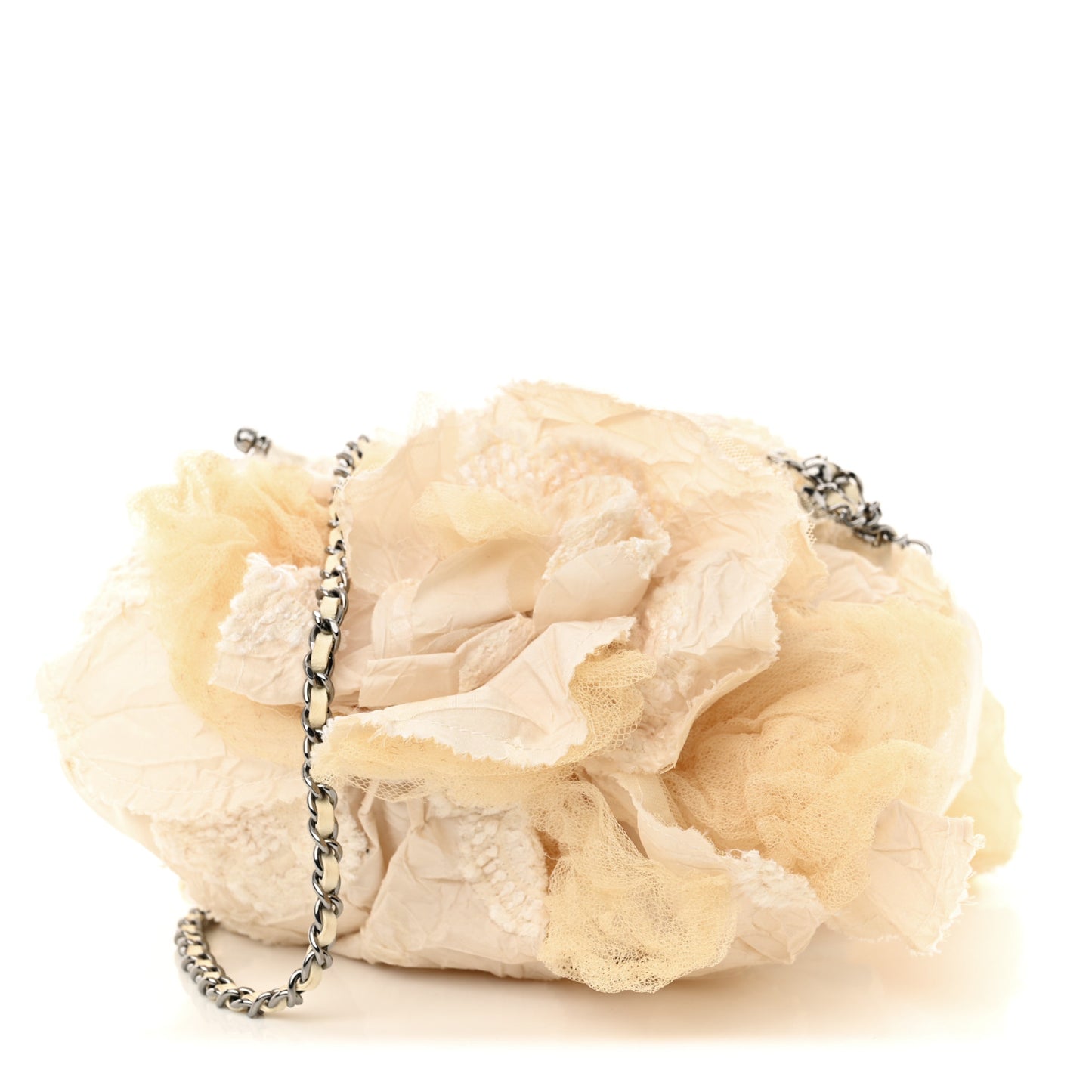 Satin Mesh Lace Camellia Beige
