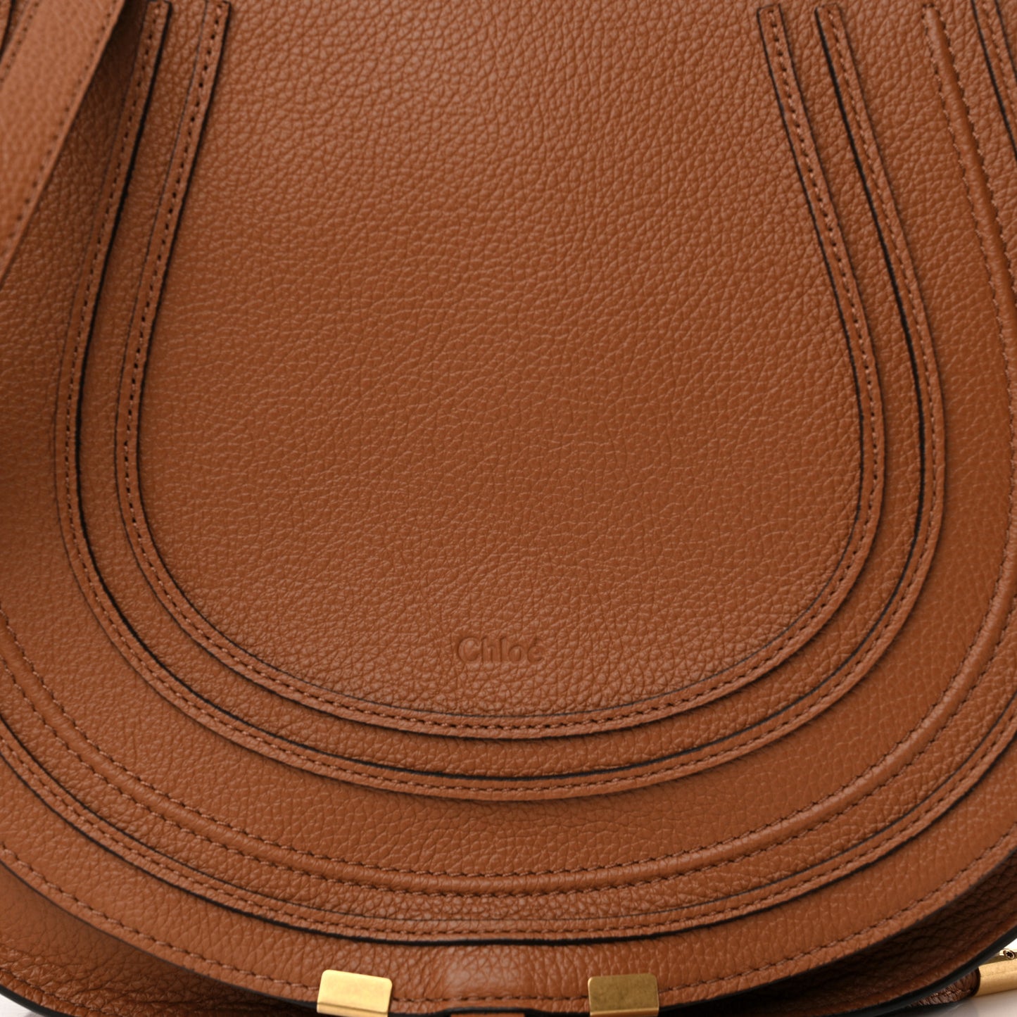Calfskin Medium Marcie Round Crossbody Bag Tan