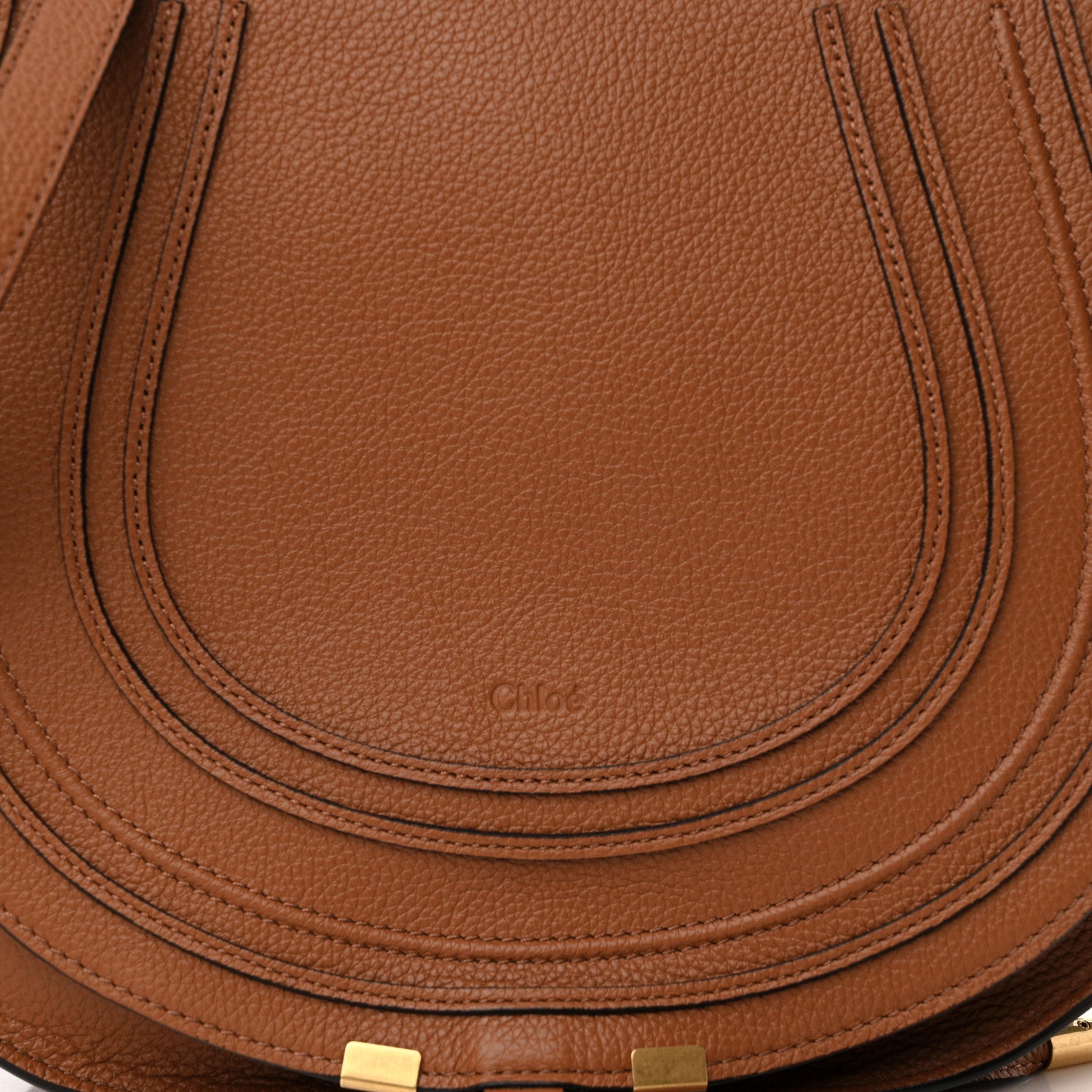 Chloe Calfskin Medium Marcie Round Crossbody Bag Tan 9 of 14