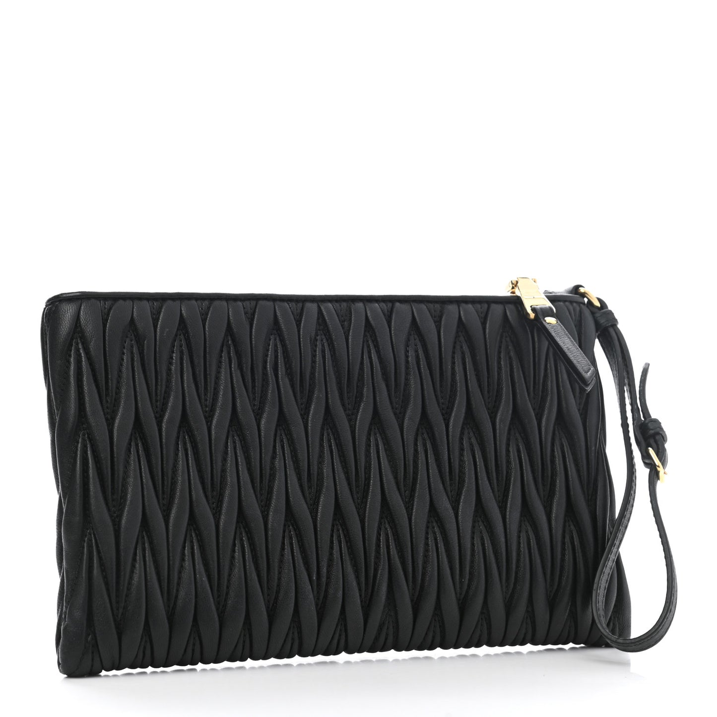 Nappa Matelasse Lux Wristlet Black
