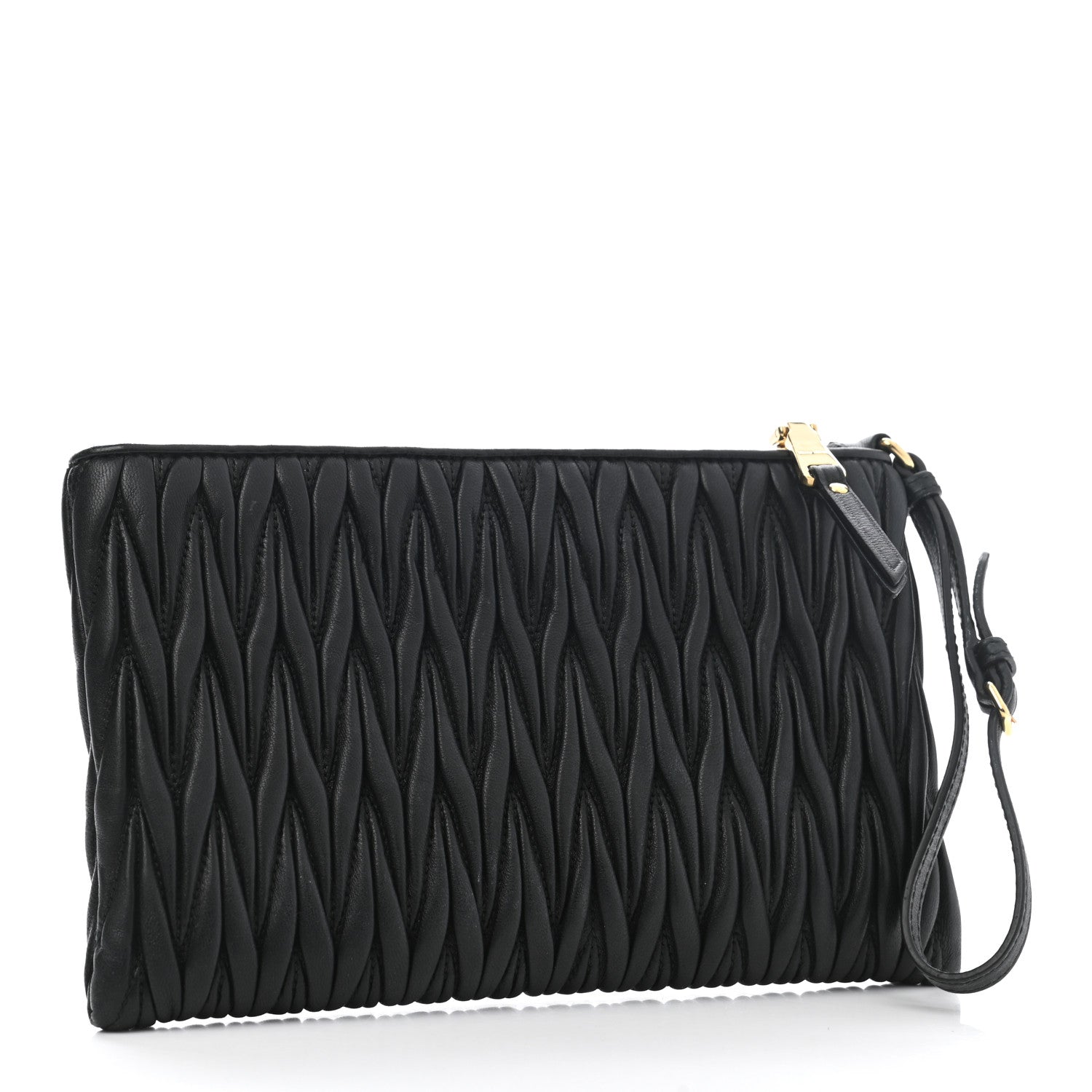 Miu Miu Nappa Matelasse Lux Wristlet Black 3 of 9