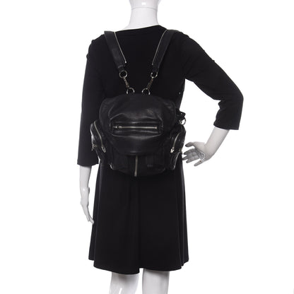 Alexander Wang Lambskin Marti Backpack Bag Washed Black Rhodium Hardware 2 of 9