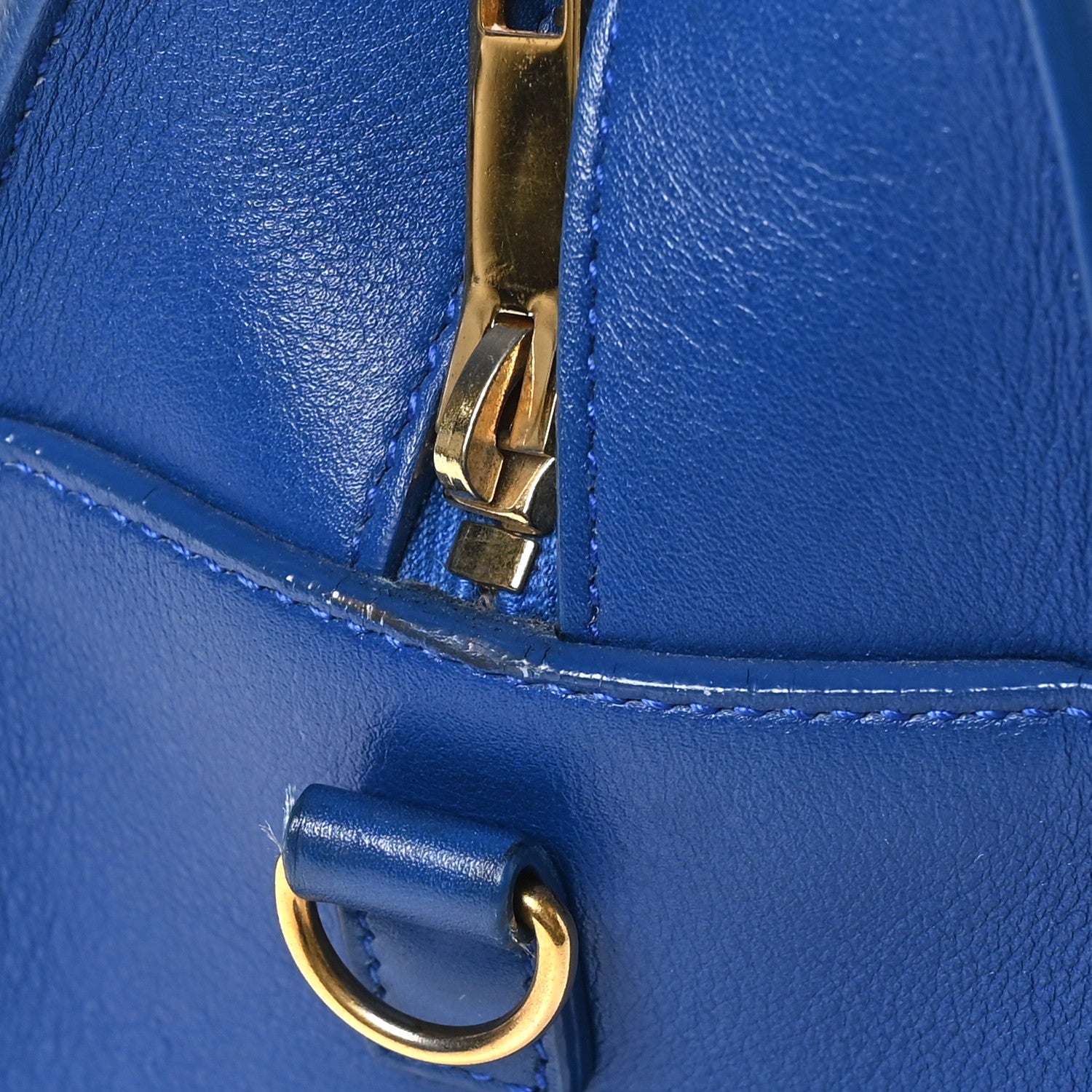 Saint Laurent Calfskin Monogram Baby Cabas Blue 10 of 11
