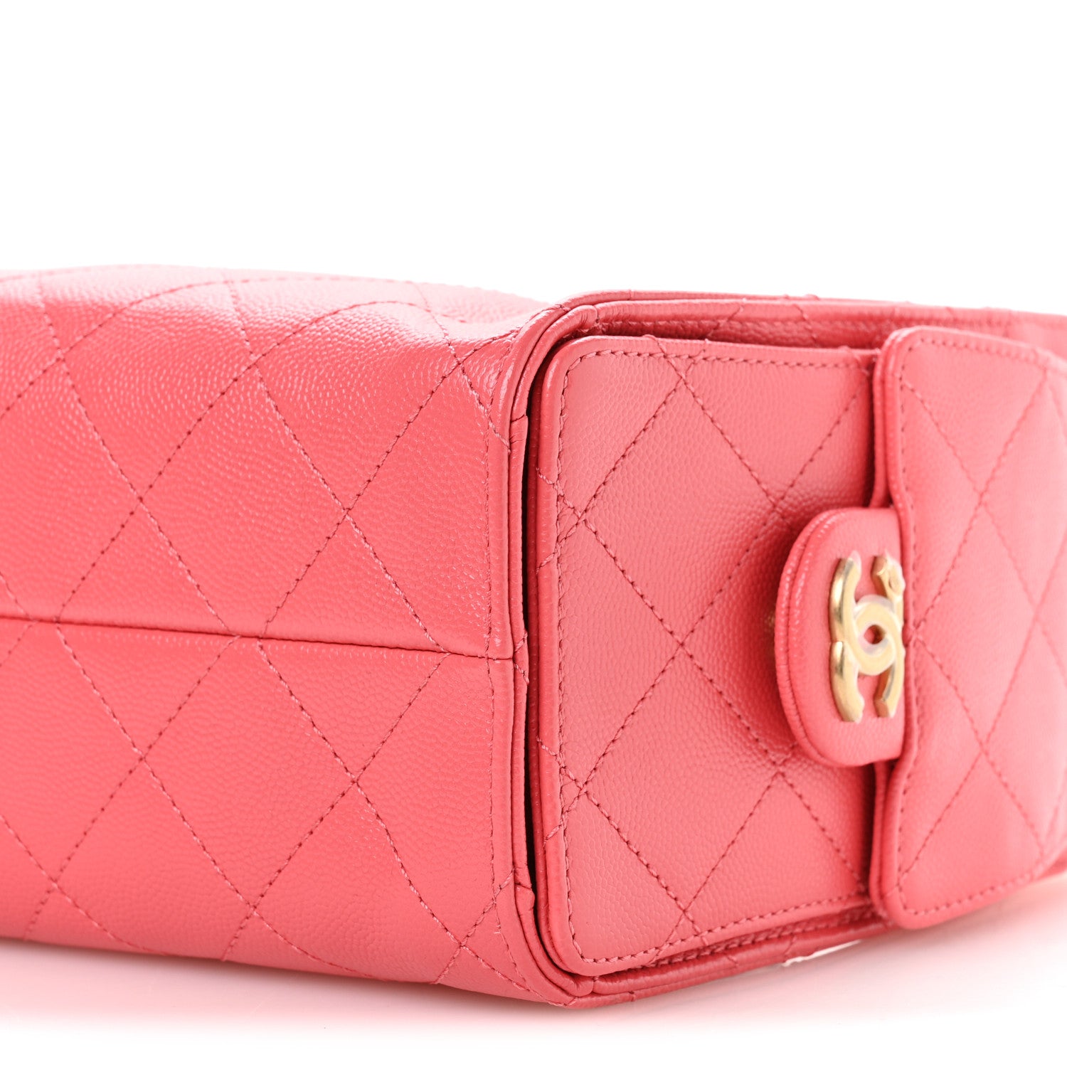 Chanel Caviar Quilted Mini Chanel 25 Handbag Coral 10 of 11