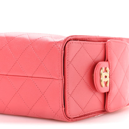 Chanel Caviar Quilted Mini Chanel 25 Handbag Coral 10 of 11