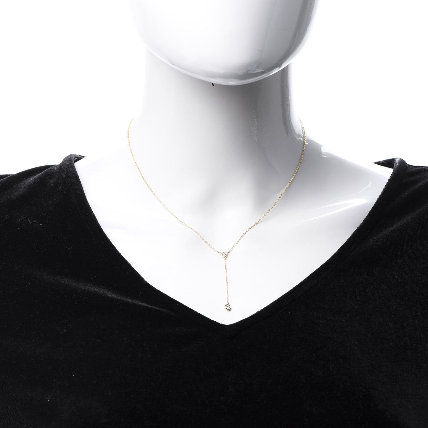 18K Yellow Gold Diamond .19ct Elsa Peretti Diamonds by the Yard Lariat Necklace