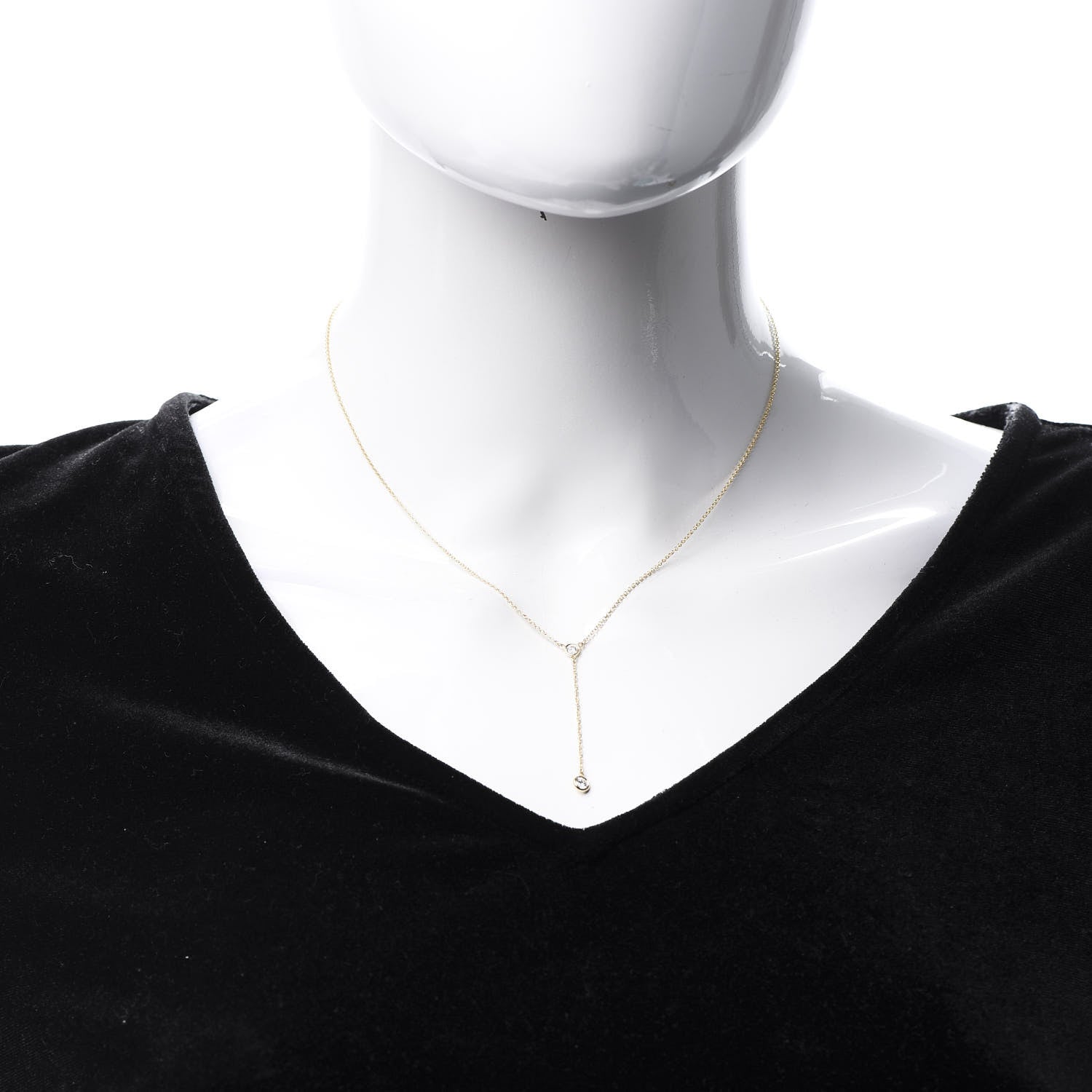 Tiffany 18K Yellow Gold Diamond .19ct Elsa Peretti Diamonds by the Yard Lariat Necklace 2 of 7
