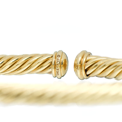 David Yurman 18K Yellow Gold 7mm Cablespira Oval Bracelet 4 of 4