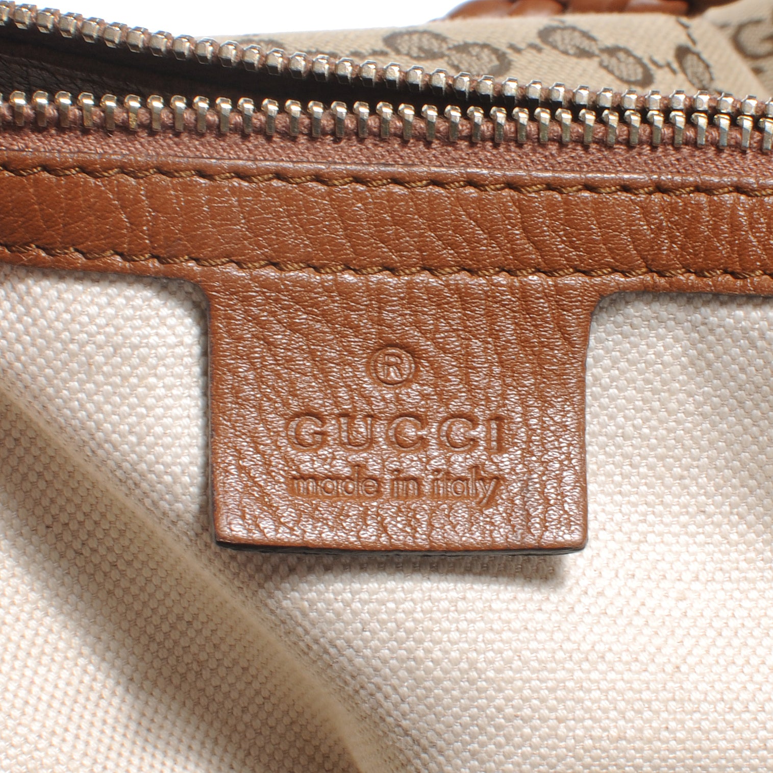 Gucci Monogram Cellarius Calfskin Medium Bella Hobo Beige Ebony Cuir 6 of 7