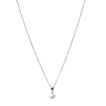 Mikimoto 18K White Gold Akoya Pearl 7.5mm Drop Pendant Necklace 1 of 7