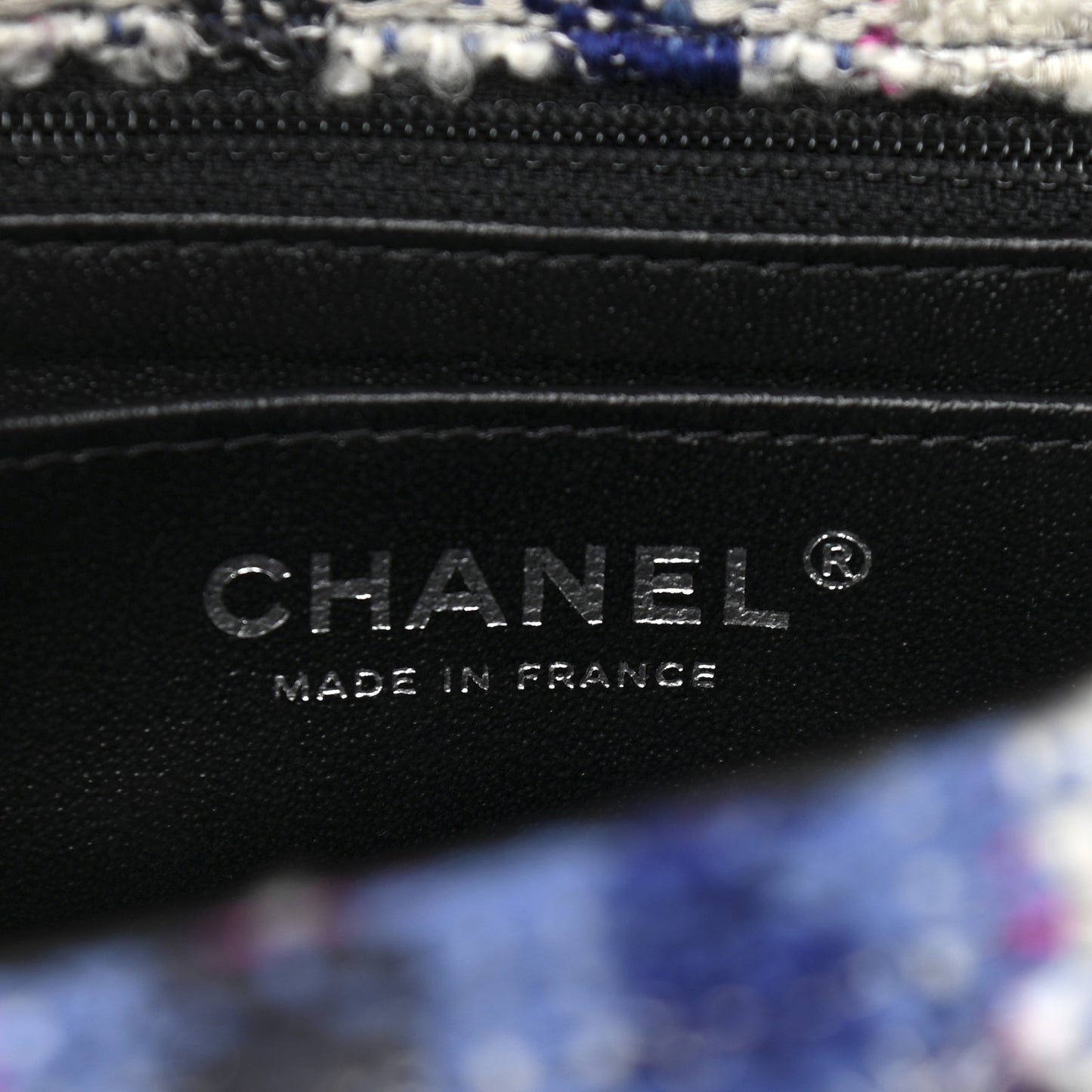 Tweed Quilted Mini Rectangular Flap Blue Multicolor