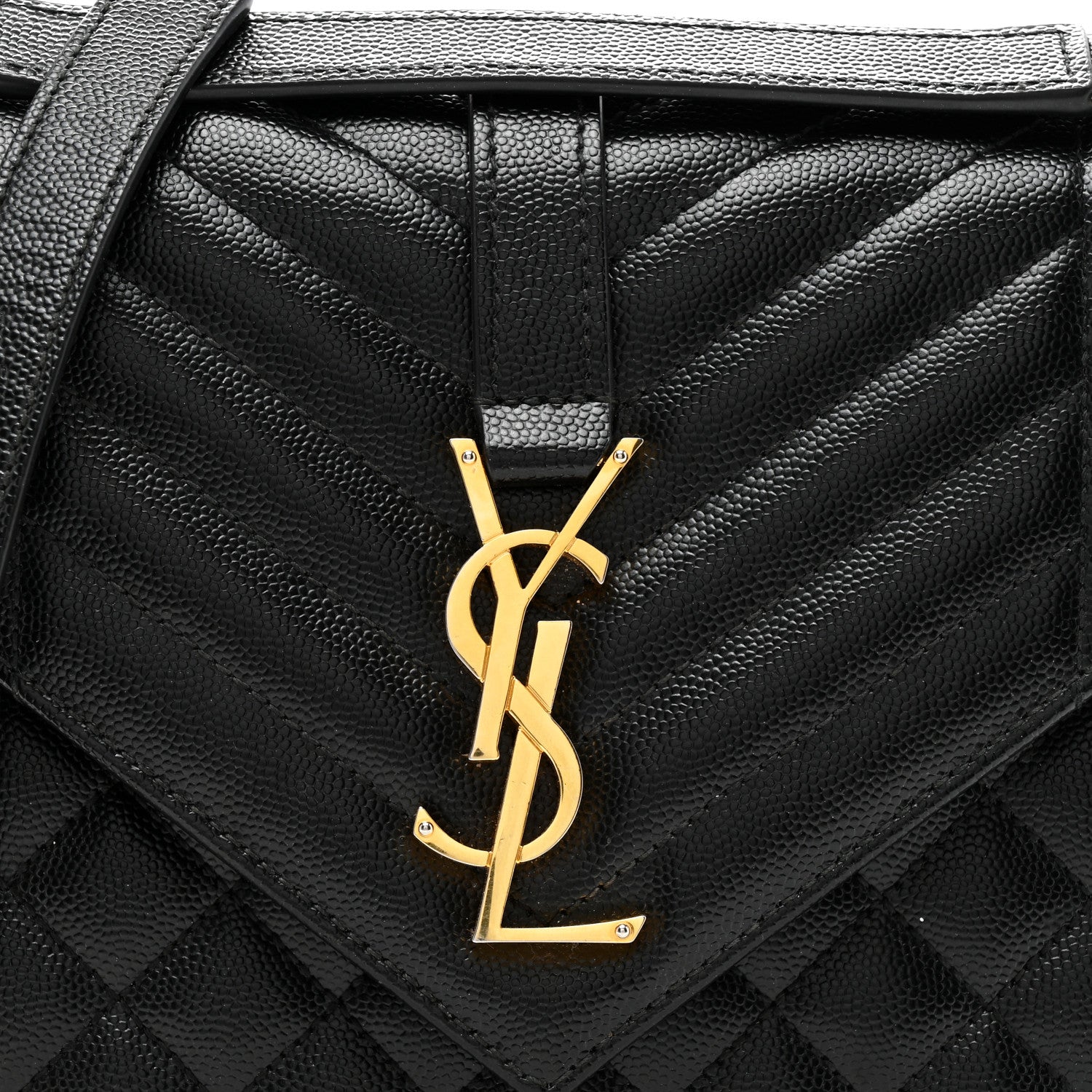 Saint Laurent Grain De Poudre Textured Mixed Matelasse Triquilt Medium Monogram Satchel Black 8 of 11
