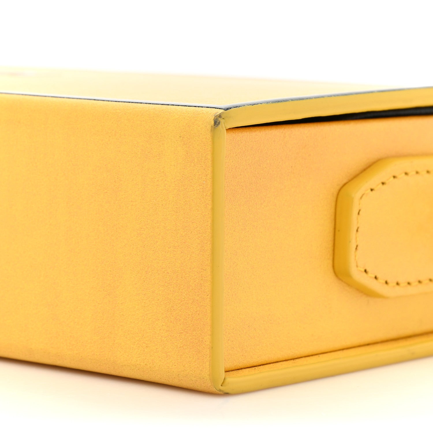 Fendi Vitello Fluffy Logo Horizontal Box Crossbody Bag Yellow Box