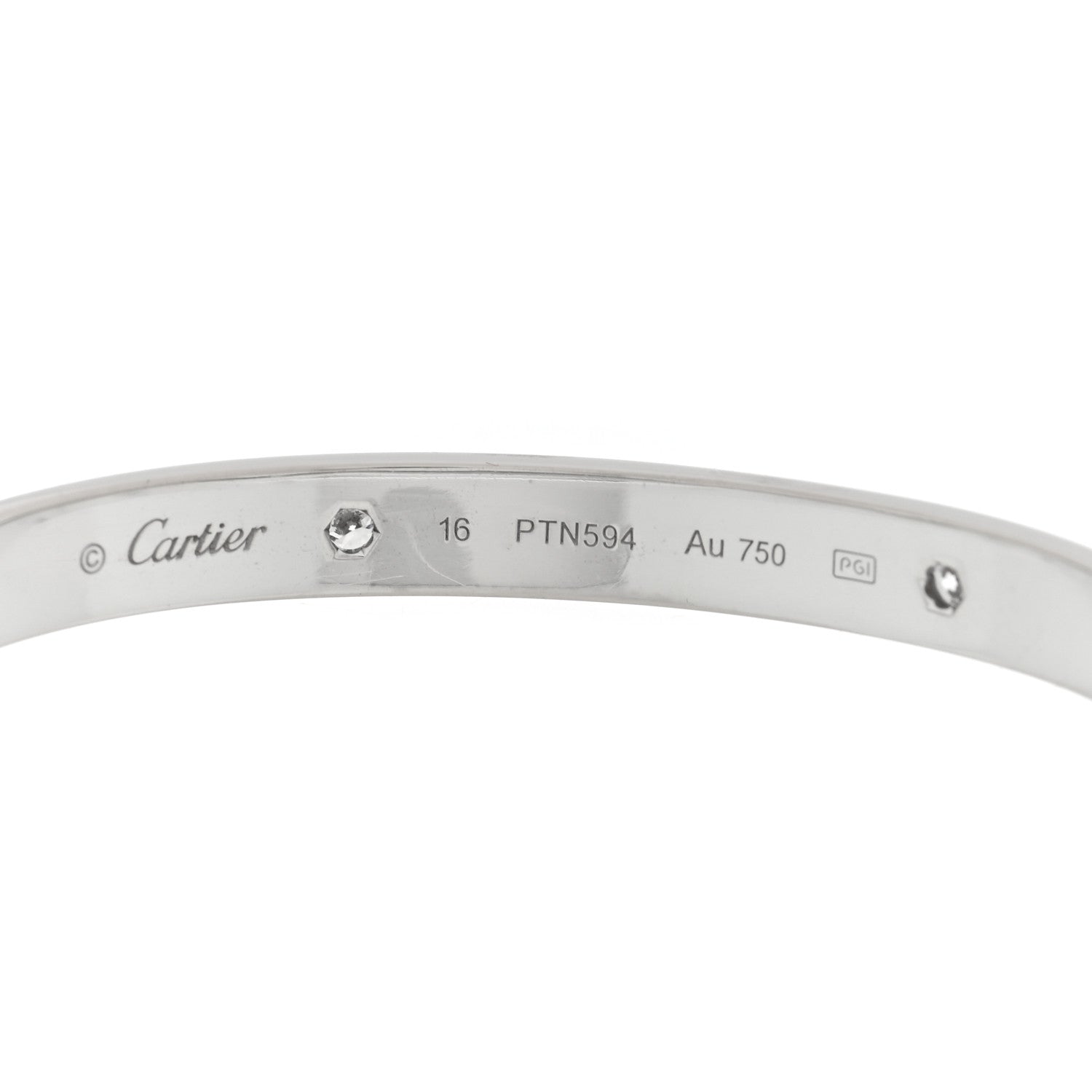 Cartier 18K White Gold 4 Diamond LOVE Bracelet 16 3 of 6