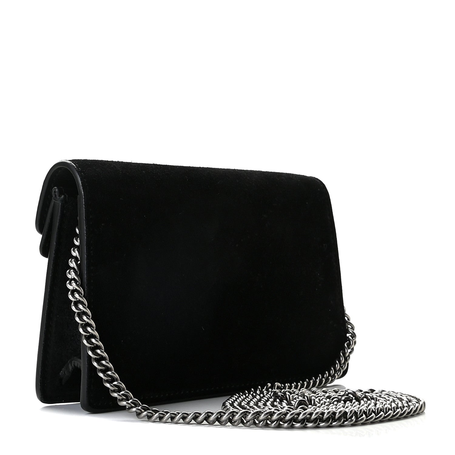 Gucci Suede Super Mini Dionysus Shoulder Bag Black 2 of 8