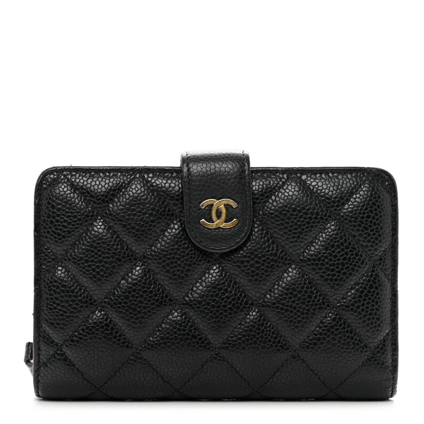 Caviar Quilted CC French Wallet Black