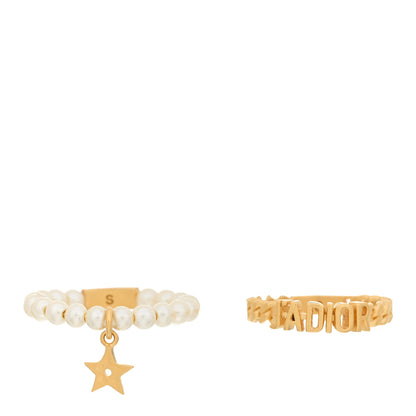 Christian Dior Metal Pearl J'Adior Ring Set 50 5.5 Gold 1 of 3