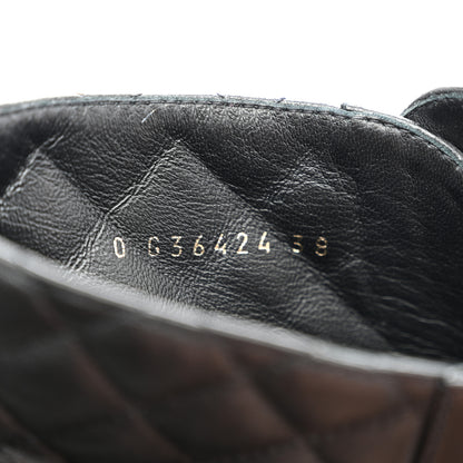 Chanel Shiny Lambskin Quilted Lace Up Combat Boots 38 Black 8 of 9