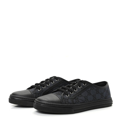 Gucci GG Monogram Calfskin Womens Low Top Sneakers 37 Piombo Black 3 of 7