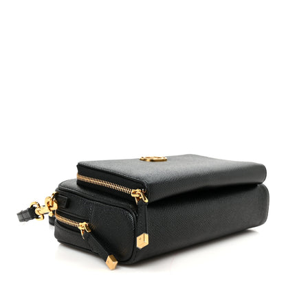 Christian Dior Grained Calfskin Caro Double Pouch Black 3 of 10