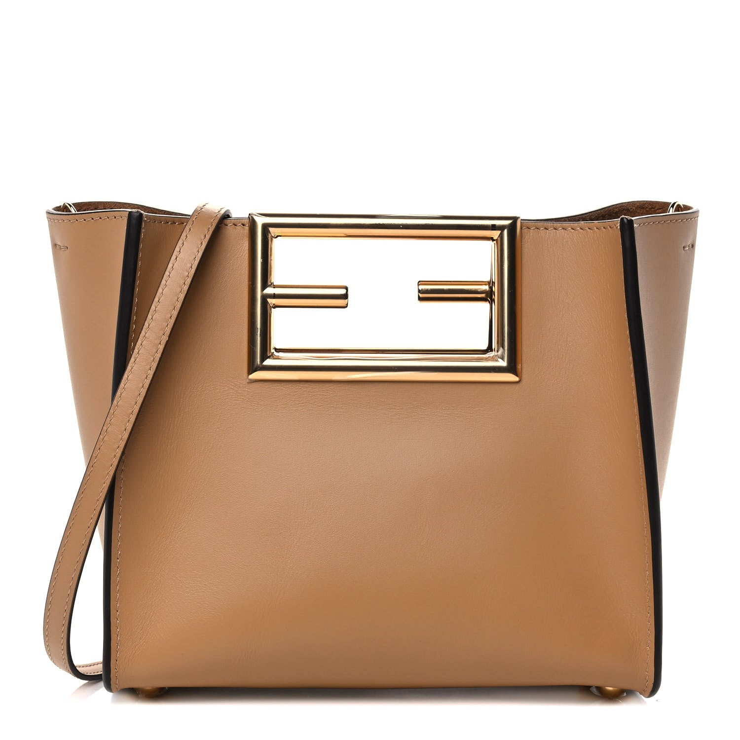 Fendi Vitello King Small Fendi Way Tote Miele Scuro 1 of 12