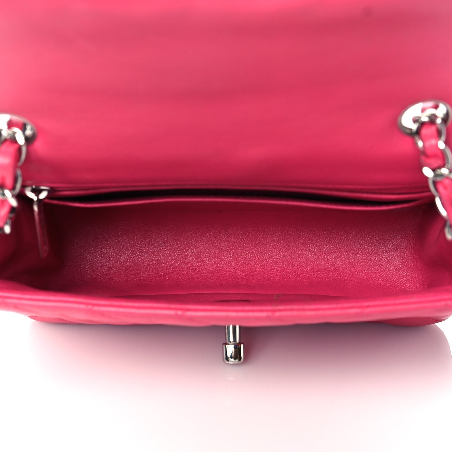 Lambskin Quilted Mini Rectangular Flap Pink